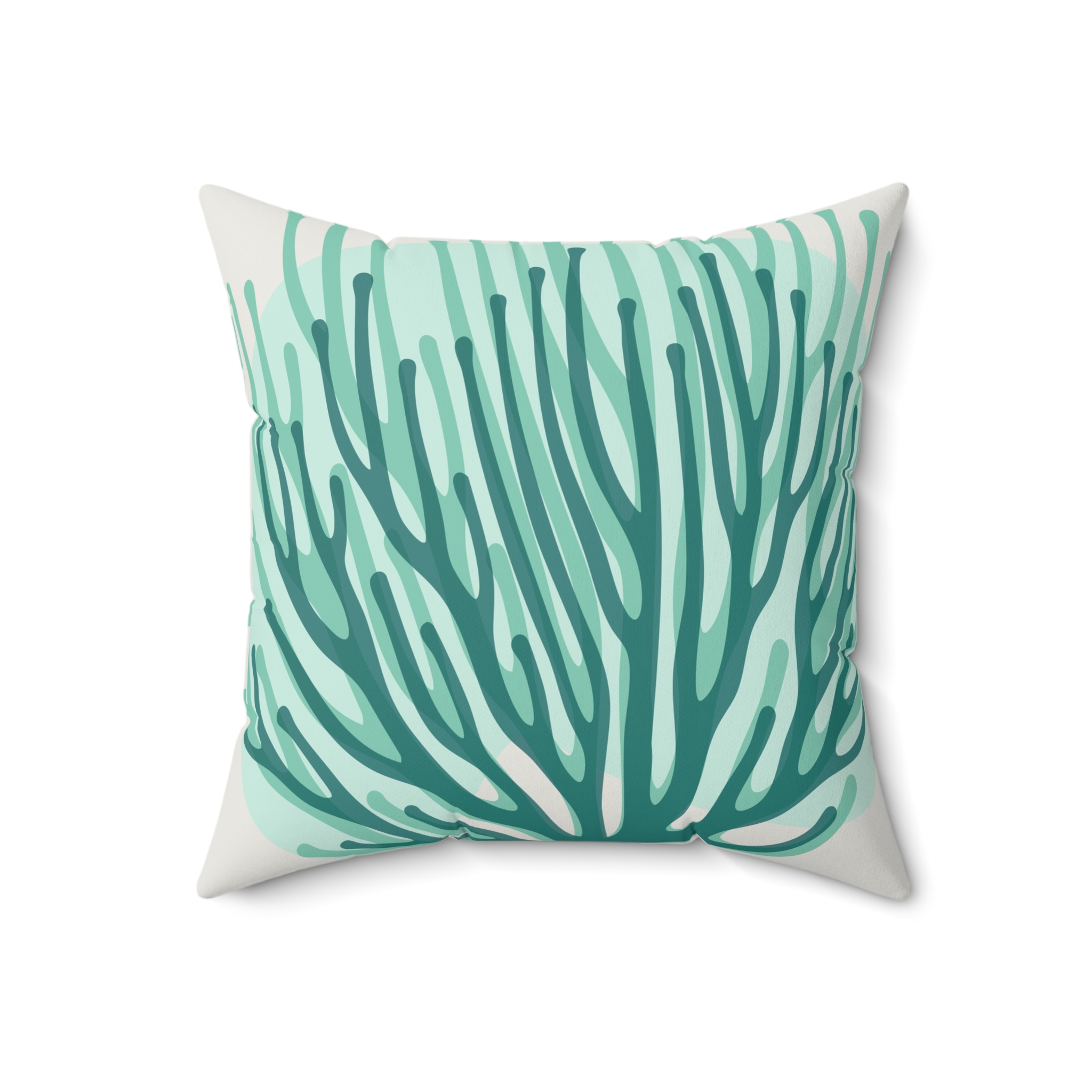 Multicolor Teal Throw Pillows Teal Ocean Coral Pattern Faux Suede
