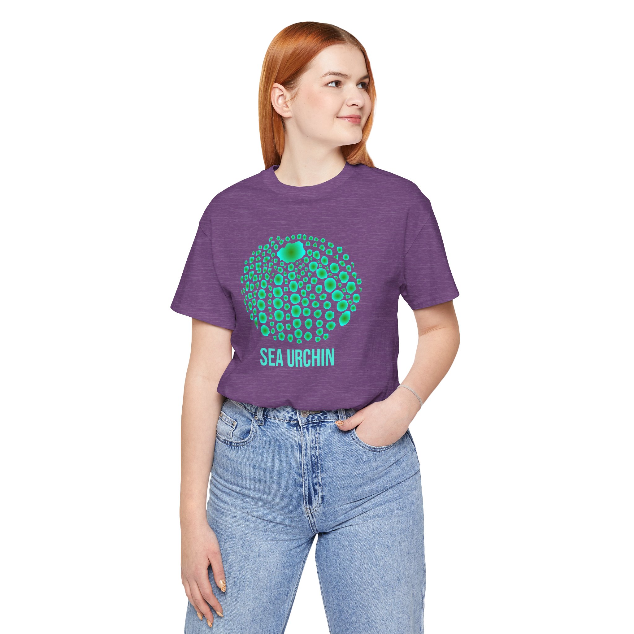 Blue and Green Sea Urchin Shell Unisex Short Sleeve Tee