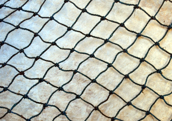 Decorative Black Nylon Tied Fishing Net (approx. 4 feet X 9 feet) Great for  ocean displays, art projects, crafts & nautical themed parties!