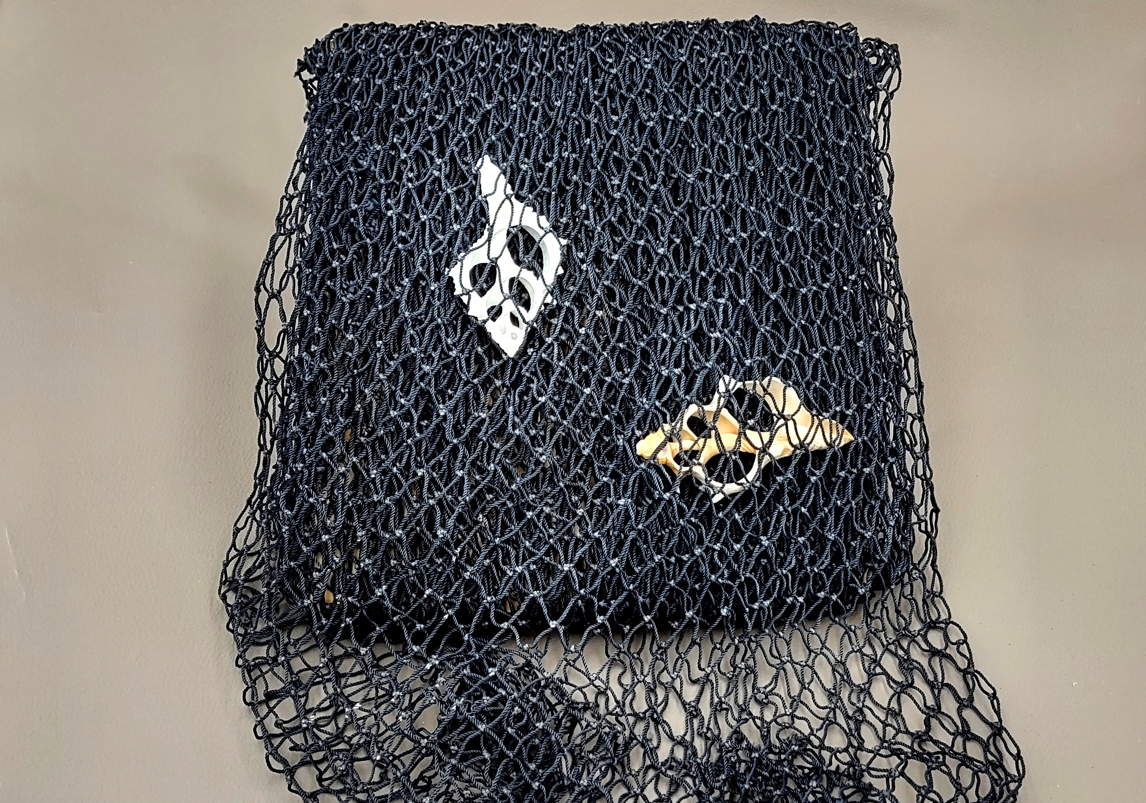 Authentic FIsh Netting 5x5 Knotless Black Nautical Maritime Decor