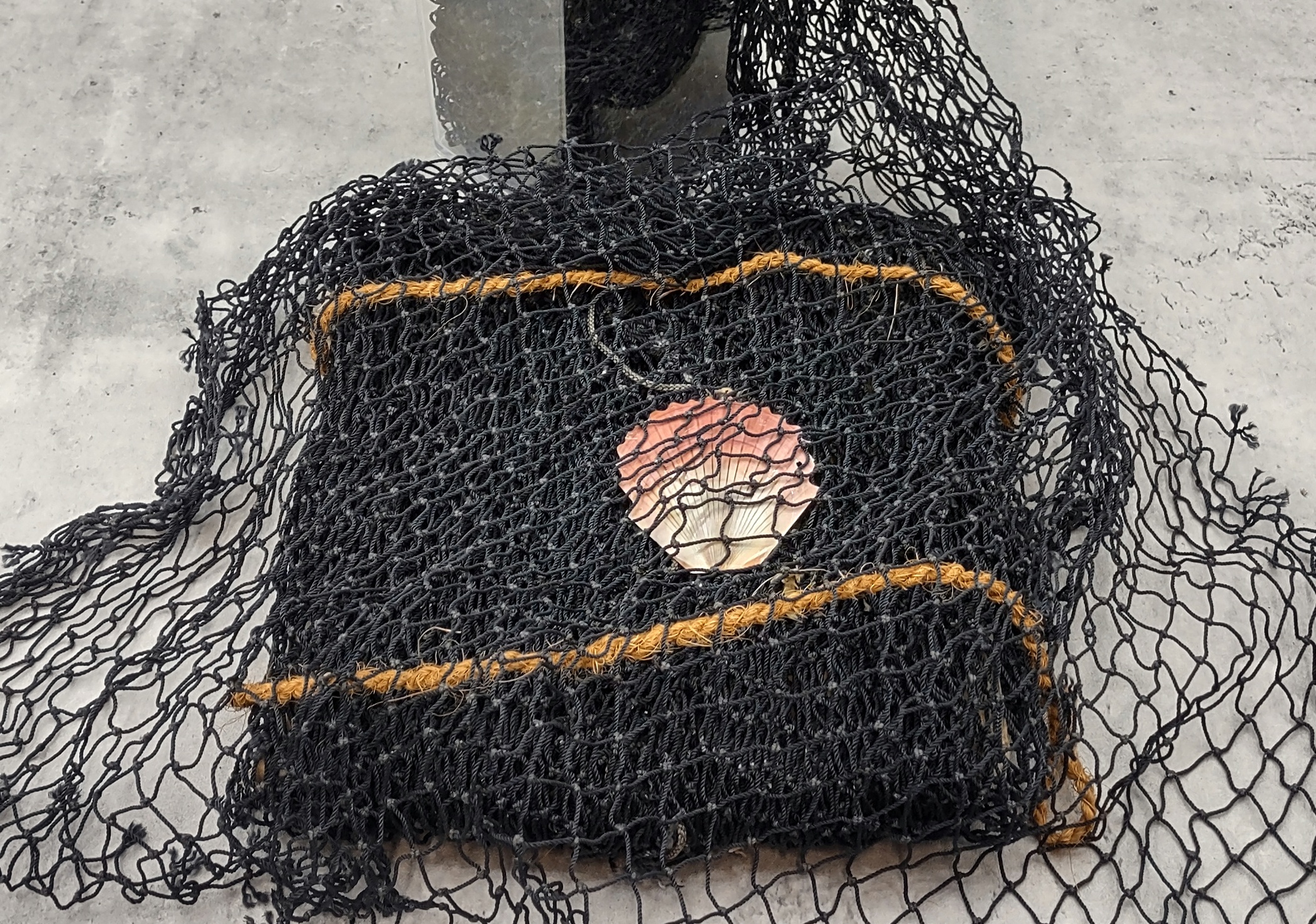 Decorative Black Nylon Tied Fishing Net (approx. 4 feet X 9 feet) Great for  ocean displays, art projects, crafts & nautical themed parties!