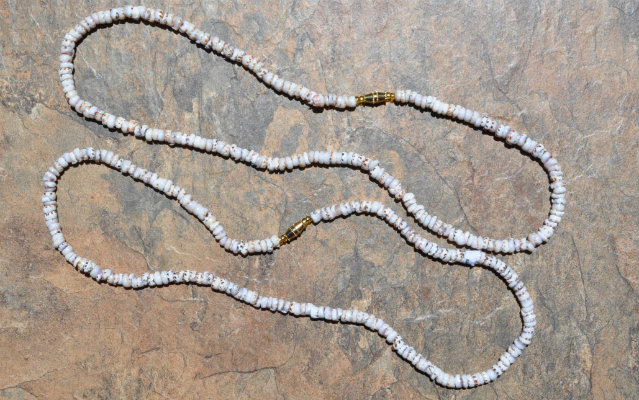 Tiger Puka Shell Strand (16-inch strand, 4-6mm puka beads)