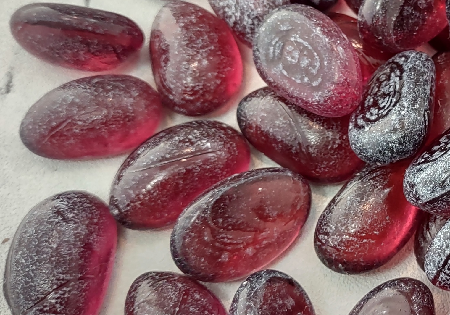 Beach Glass - Rounded Purple-Burgundy Frosted Pebbles - (approx. 1