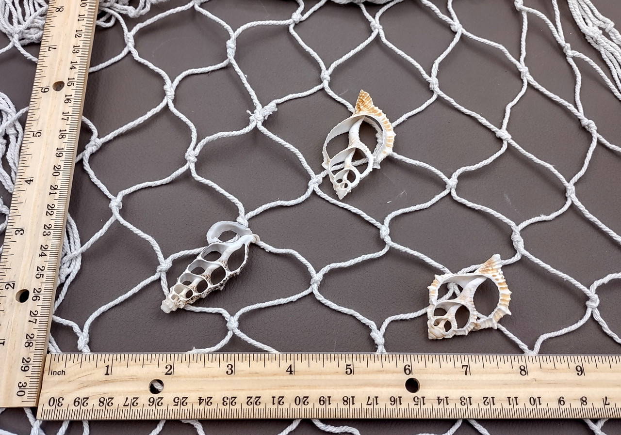 Decorative Fish Net White Cotton Tied (1 net approx. 3x6 feet) Fishing net for coastal displays arts crafts & nautical themed parties! Decorative Fish Net White Cotton Tied (1 net approx. 3x6 feet) Fishing net for coastal displays arts crafts & nautical themed parties!
