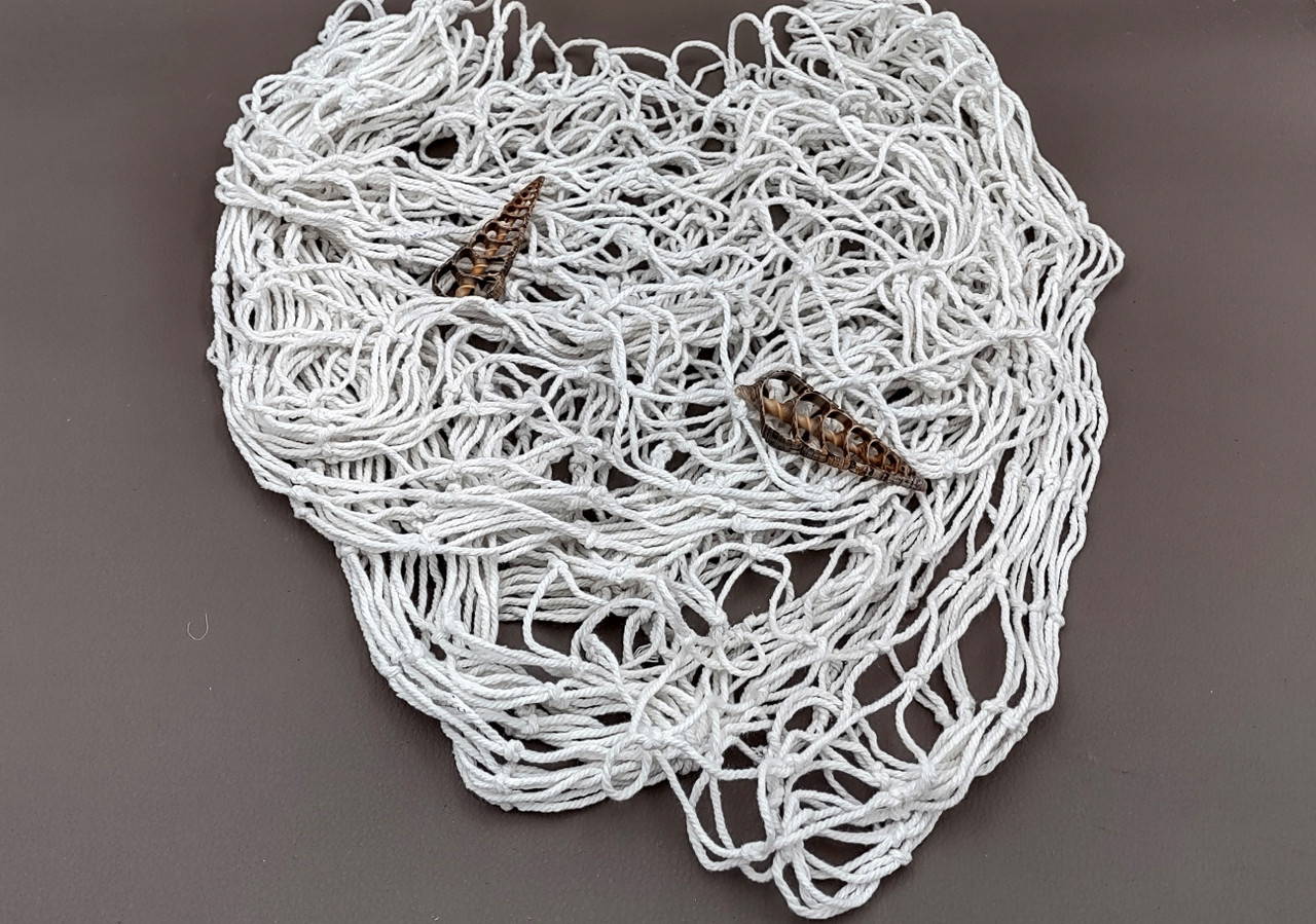 Decorative Fish Net White Cotton Tied (1 net approx. 3x6 feet) Fishing net  for coastal displays arts crafts & nautical themed parties!