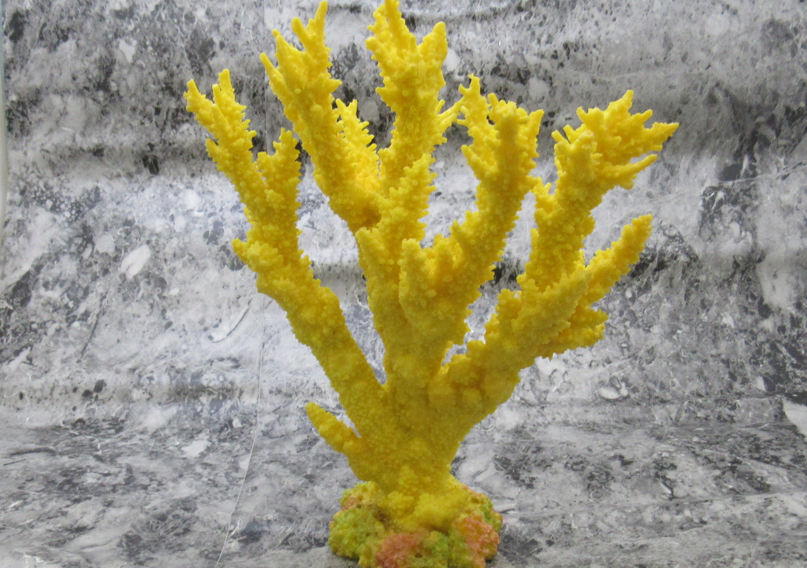 Yellow FAUX Staghorn Coral - Acropora Austera - (1 FAKE Coral