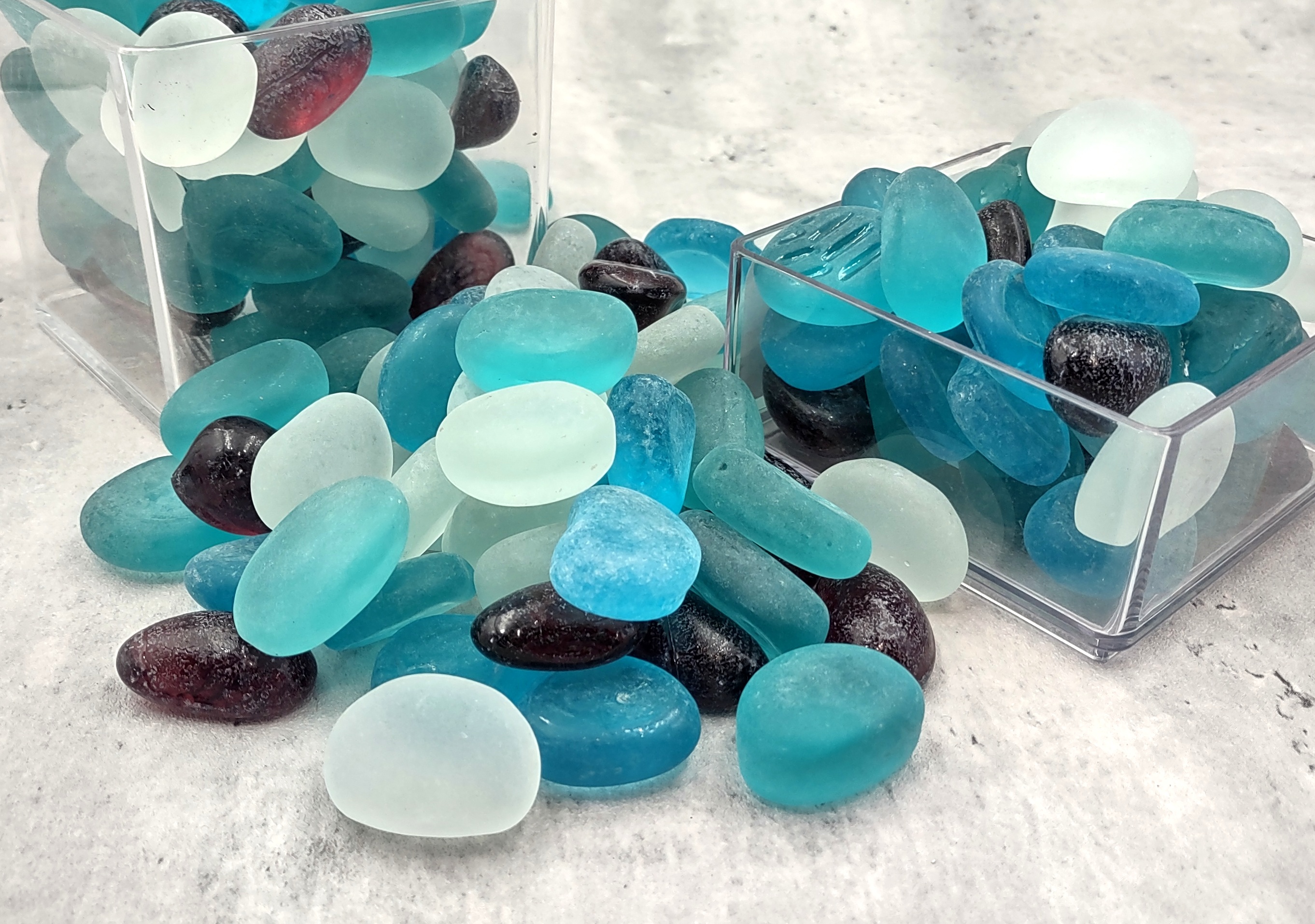 Beach Sea Glass Rounded Turquoise Blue Frosted Tumbled Pebbles (approx. 1  Kilogram or 2.2 lbs. 1-1.5 inch) Man Made Arts & Crafts Sea Glass!