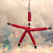 Red Linckia Starfish Black Santa Claus Ornament (1 star approx. 10