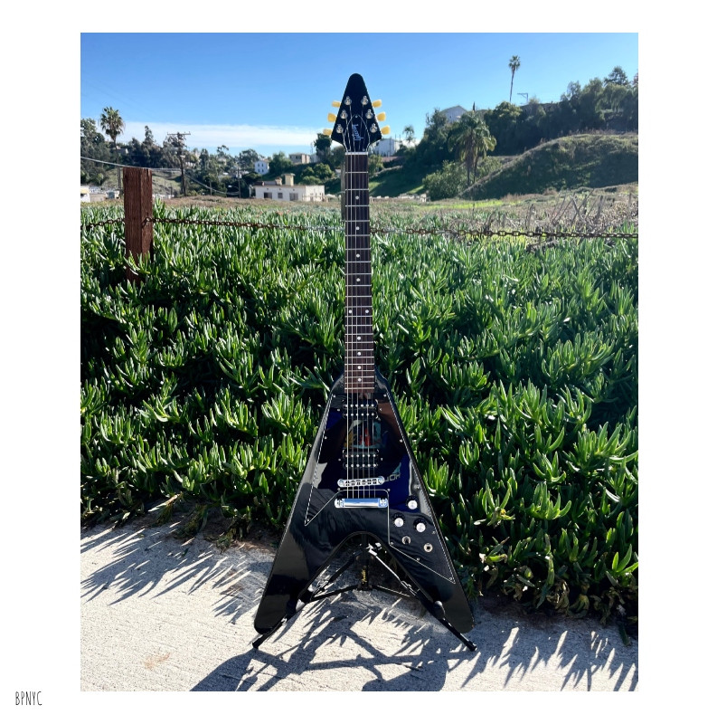 Gibson Flying V '67 Reissue BLACK ON BLACK SOLD - Boutique Pedal NYC