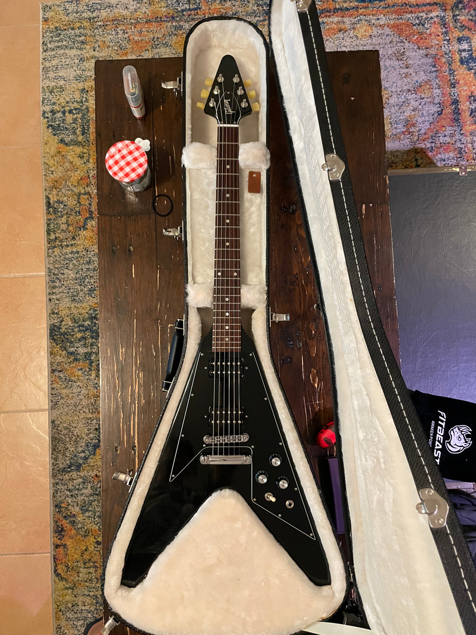Gibson Flying V '67 Reissue BLACK ON BLACK SOLD - Boutique Pedal NYC