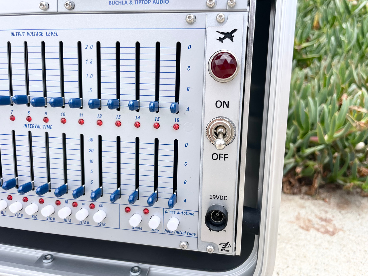 Buchla Tiptop 200t series with BPNYC ZERO Halliburton Eurorack Modular Travel Case SILVER 122hp 9U w/MARF