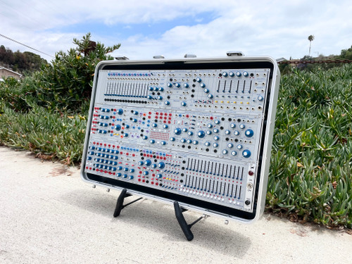 Buchla Tiptop 200t series with BPNYC ZERO Halliburton Eurorack Modular Travel Case SILVER 122hp 9U w/MARF