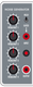 The noise generator circuit is formed by four oscillators modulating each other and generates similar sounds to those obtainable with cross-modulation technique. Tuning the oscillator pitches allows complex variations in tone and granularity. The switch can be used to obtain a continous sound (HOLD) or to enable the the underlying INPUT plug (GATE). The INPUT plug accepts signals coming from LOW FREQUENCY oscillator or signals from any other OUTPUT plug, on which it acts adding timbral contents typical of the NOISE GENERATOR circuit. 
