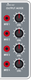 A four channel mixer allows volume settings of the signals connected to the INPUT plugs.