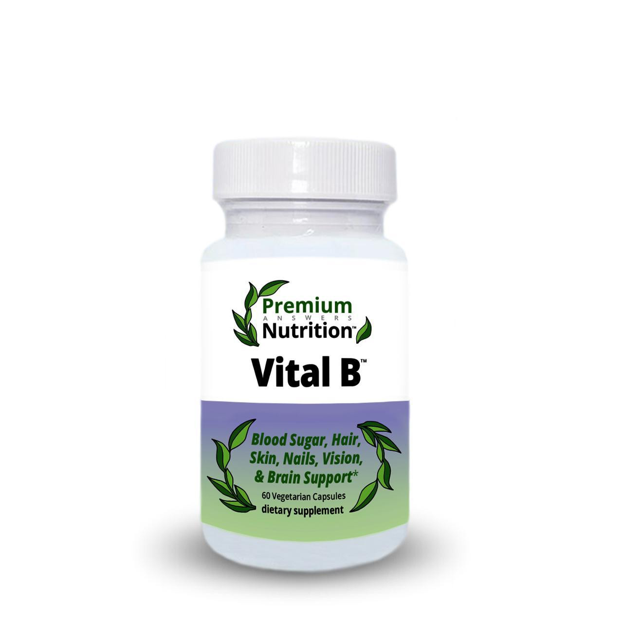 Vital B + High B12, Thiamine HCL B1, & Biotin 60 Vegetarian Capsules Premium Nutrition