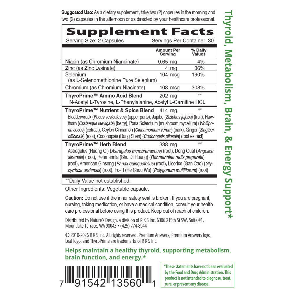 ThyroPrime 60 Vegetarian Capsules Premium Answers