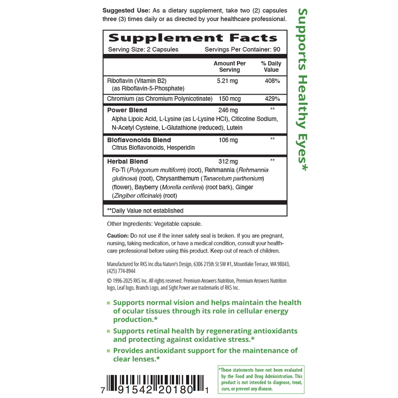 Sight Power 180 Capsules Premium Nutrition