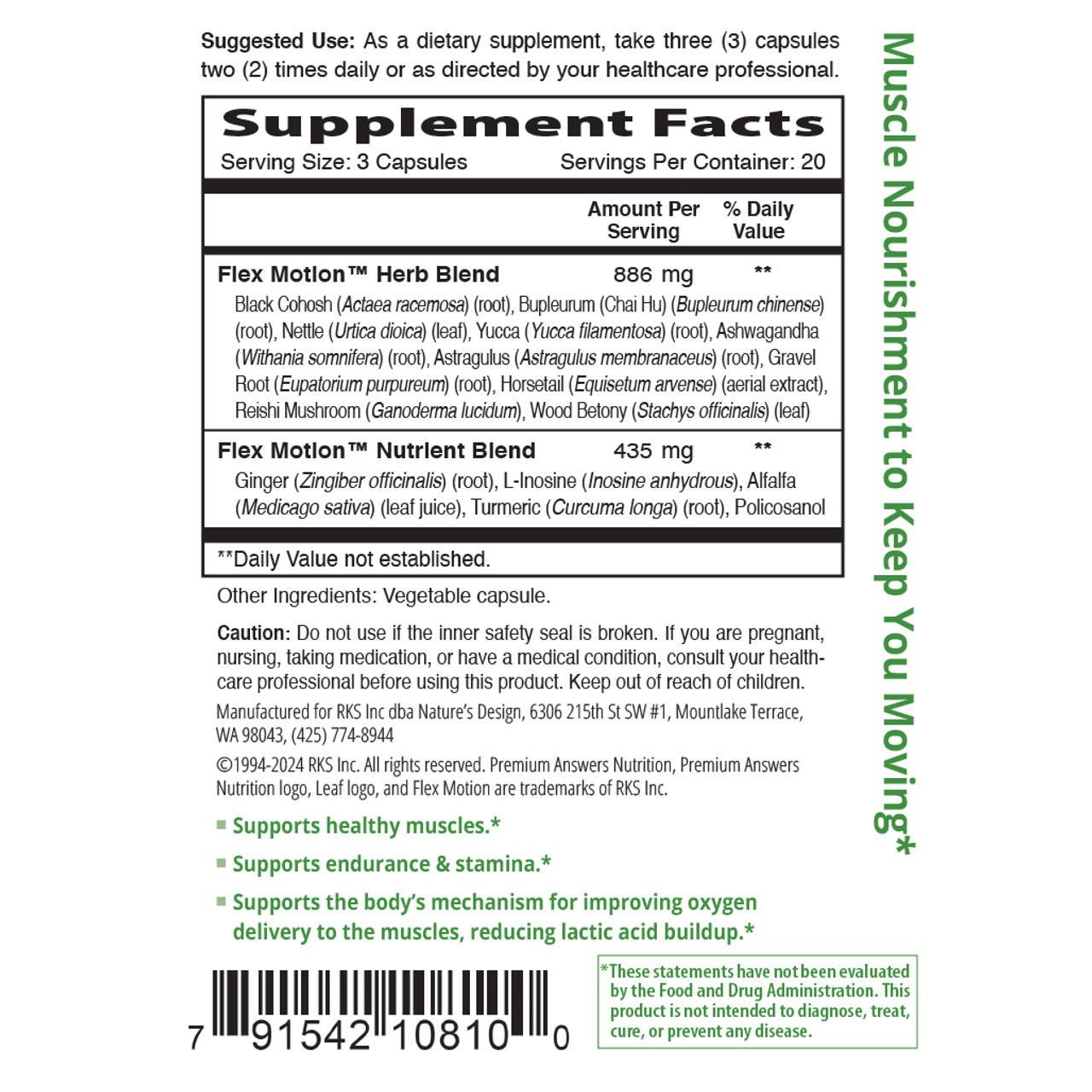 Flex Motion 60 Vegetarian Capsules Premium Nutrition