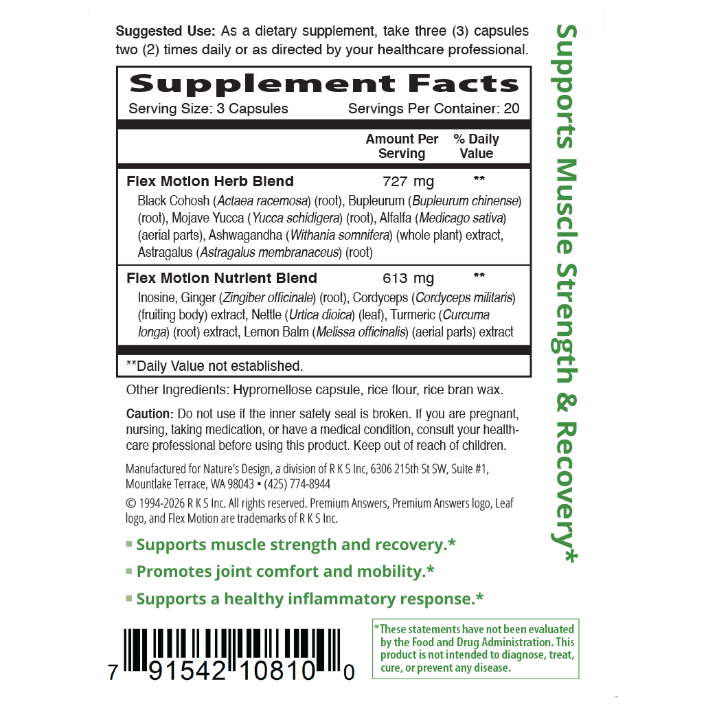 Flex Motion 60 Vegetarian Capsules Premium Answers