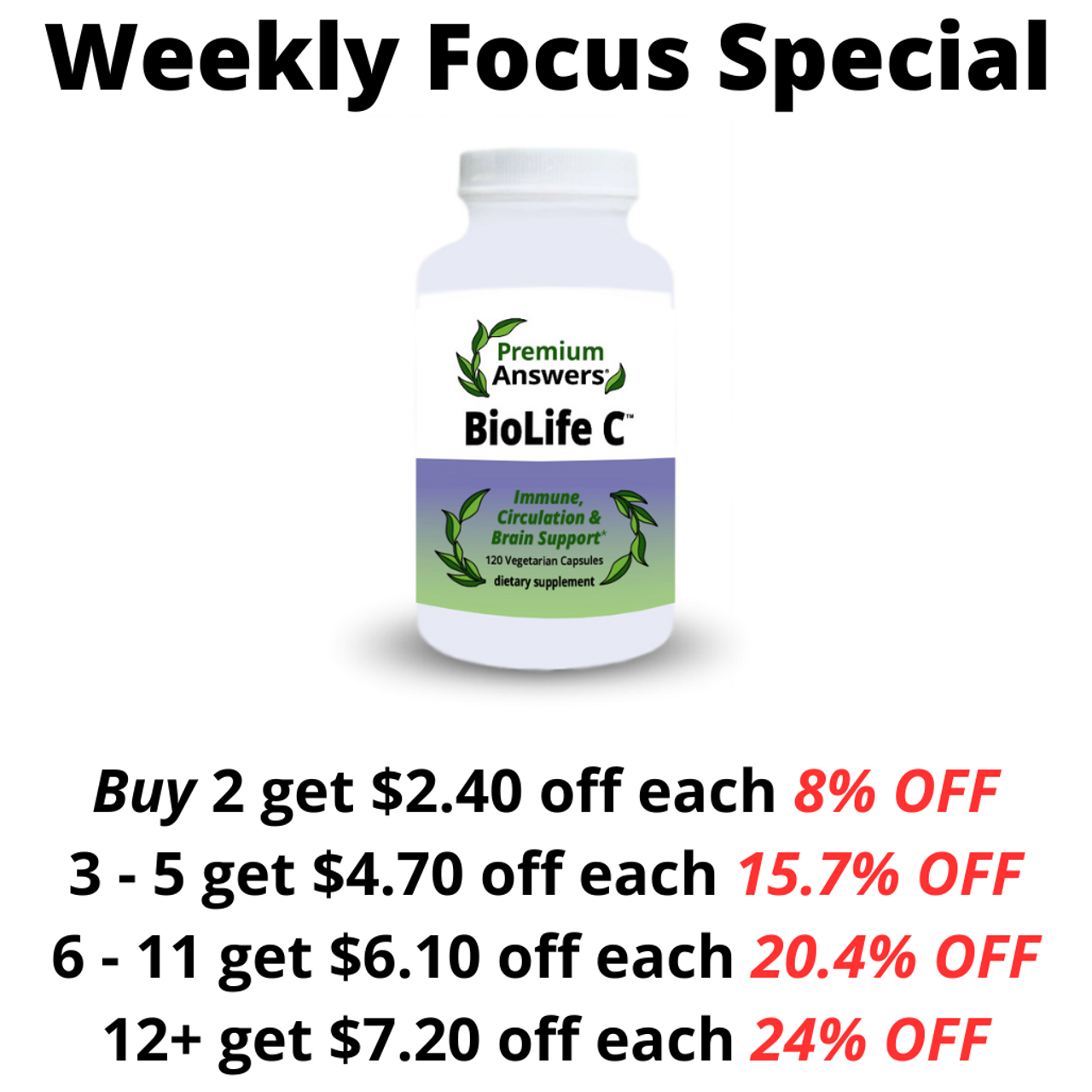 BioLife C + Bioflavonoids 120 Vegetarian Capsules Premium Answers