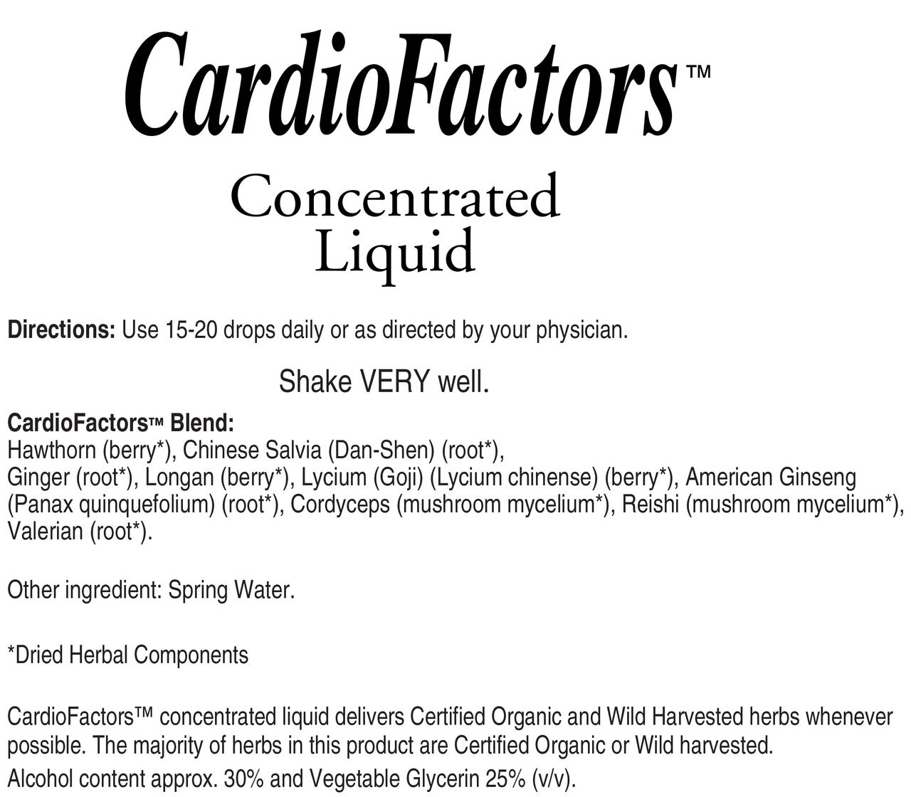 CardioFactors 15 ml Herbal Classics