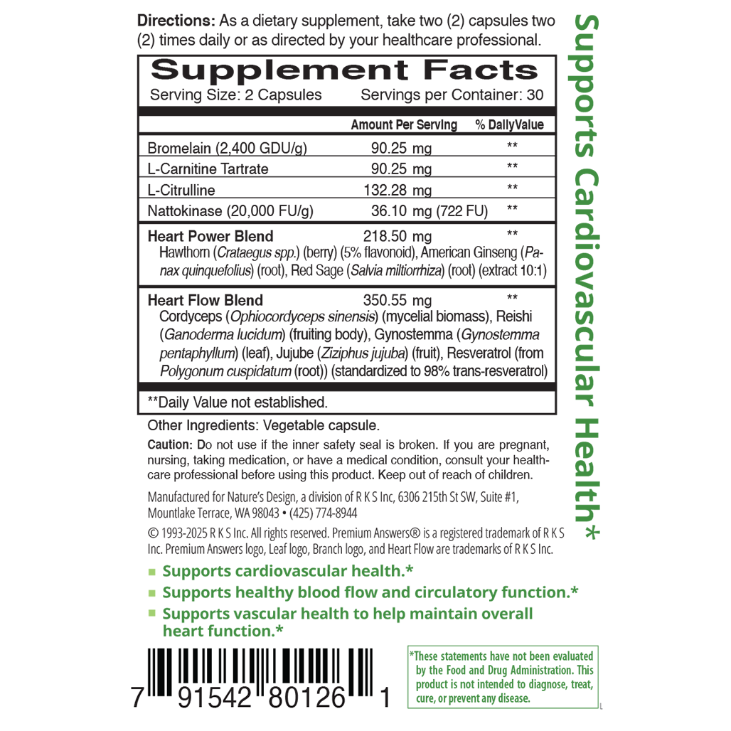 Heart Flow 60 Vegetarian Capsules Premium Answers