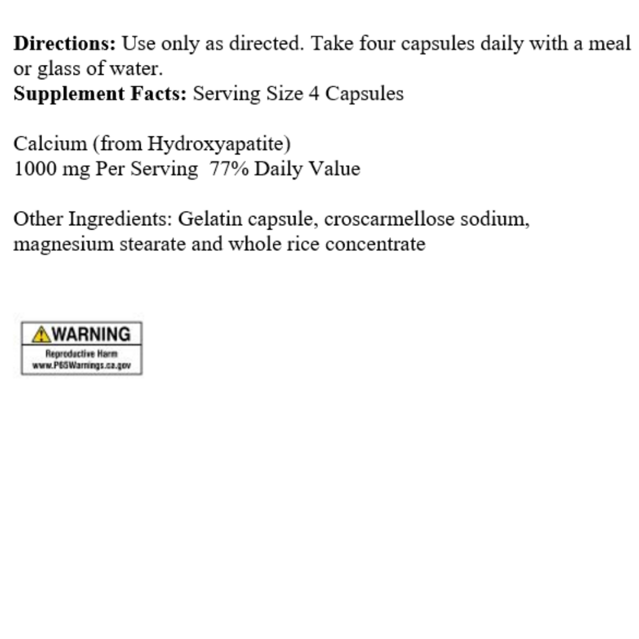 Calcium Hydroxyapatite 1000 mg 120 Capsules Solaray