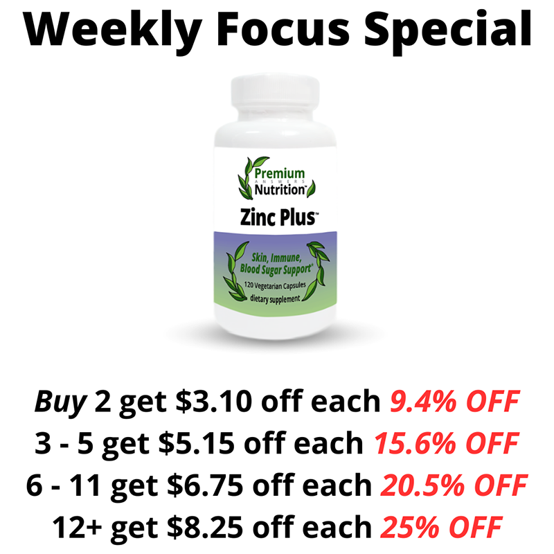 Zinc Plus 120 Vegetarian Capsules Premium Nutrition