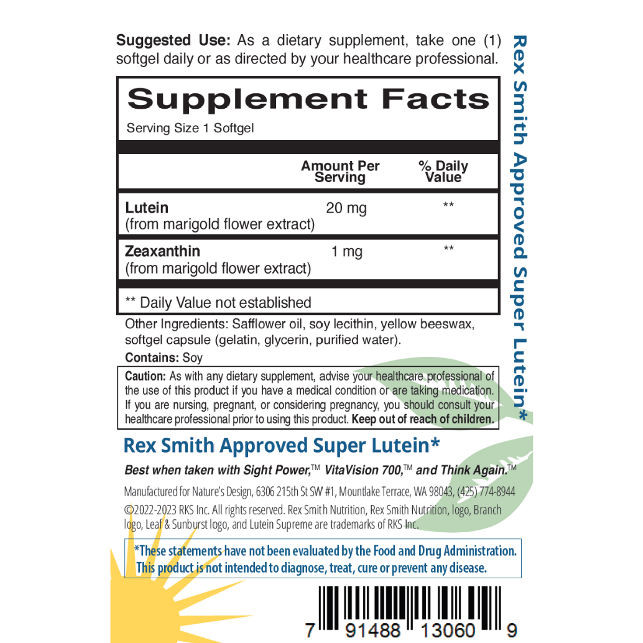 Lutein Supreme 60 Softgels Rex Smith Nutrition
