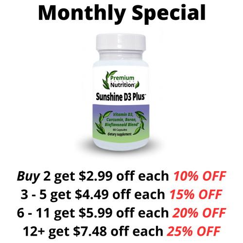 Sunshine D3 Plus 60 Capsules Premium Nutrition