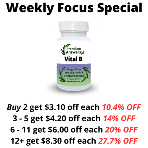Vital B + High B12, Thiamine HCL B1, & Biotin 60 Vegetarian Capsules Premium Answers