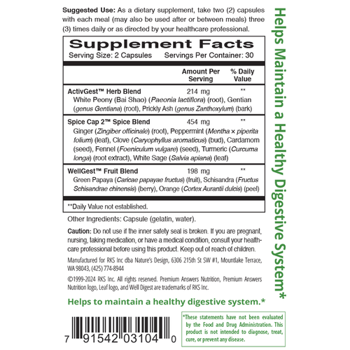 Well Digest 60 Capsules Premium Nutrition