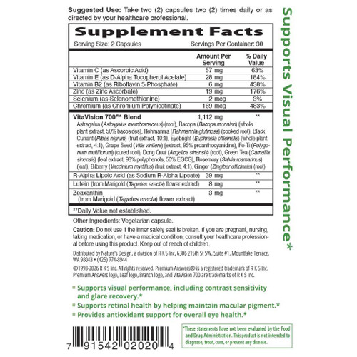 VitaVision 700 60 Vegetarian Capsules Premium Answers