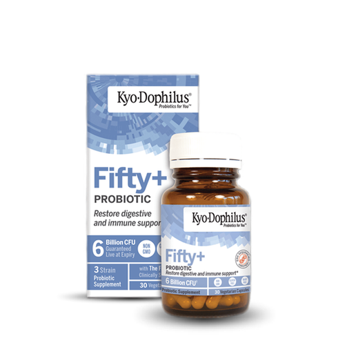 Kyo-Dophilus® Fifty+ Probiotic 6 Billion CFU 30 Vegetarian Capsules Kyolic