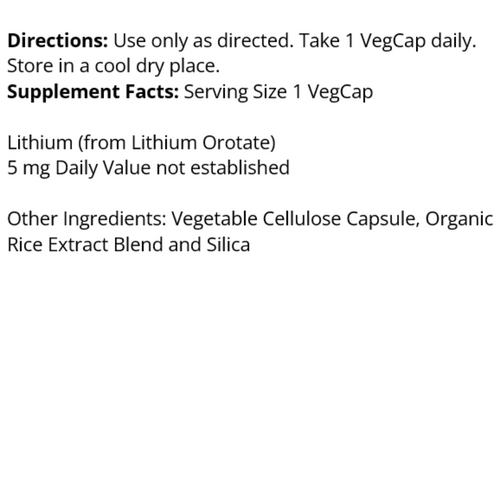 Lithium Orotate 5 mg 120 VegCaps KAL