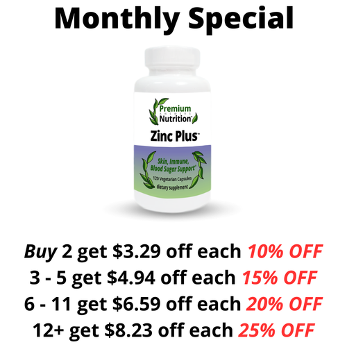 Zinc Plus 120 Vegetarian Capsules Premium Nutrition