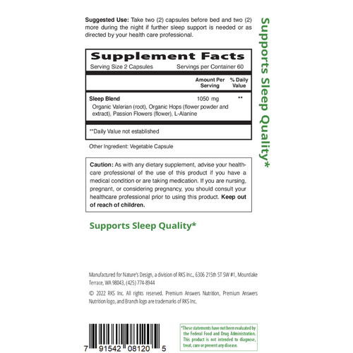 Sleep 120 Vegetarian Capsules Premium Nutrition
