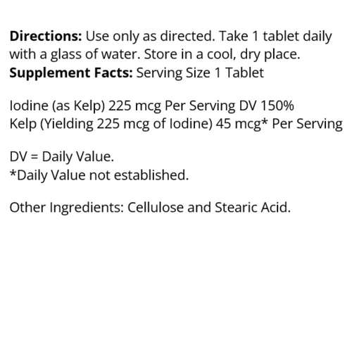 Kelp Iodine Vegetarian 250 Tablets KAL