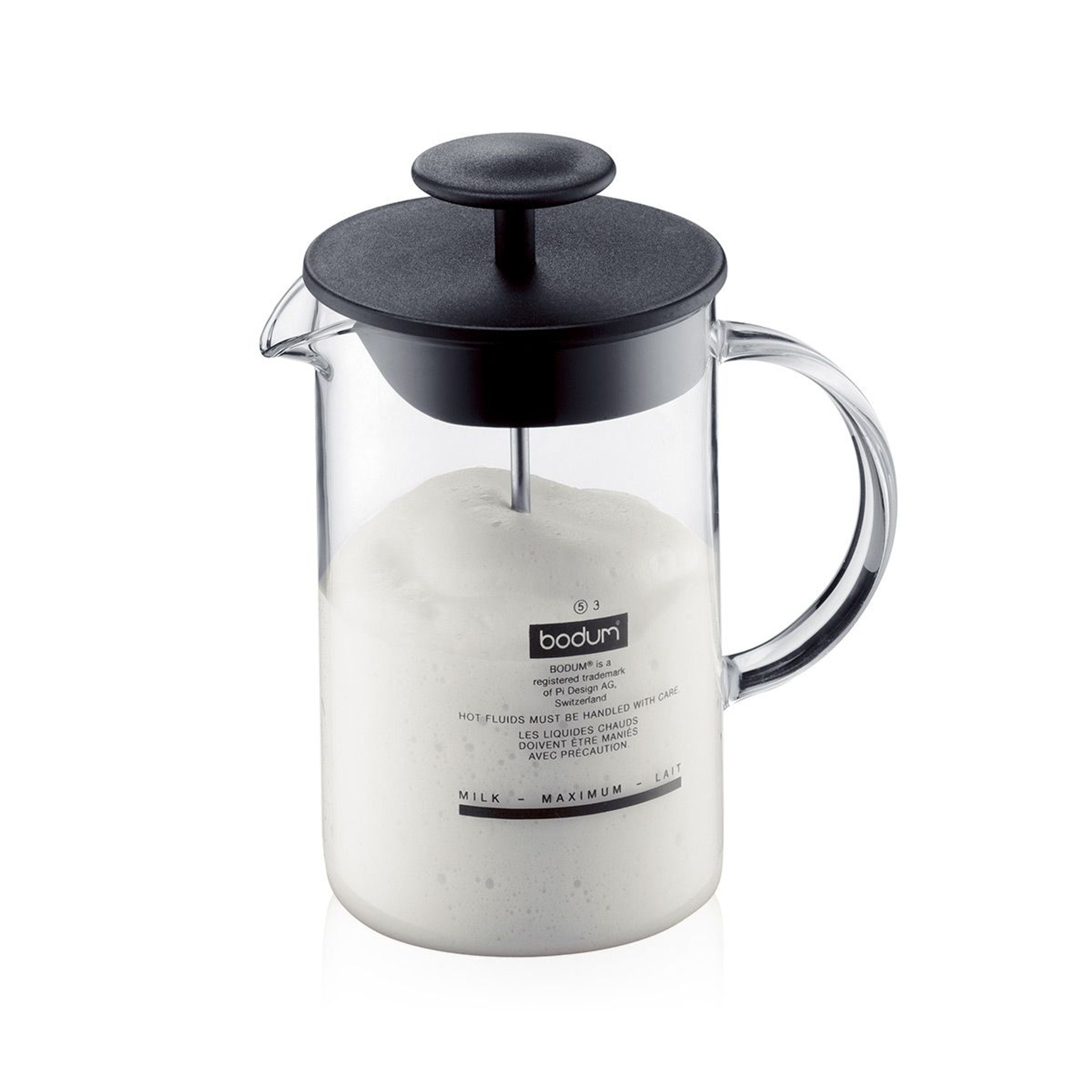 HOTEC - Bodum Milk Frother with glass handle In less than 30 seconds you  can whip your preheated milk into an airy, creamy foam with the Bodum  Letteo Milk Frother Press. After