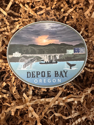 Large Oregon Coast Sticker - Depoe Bay