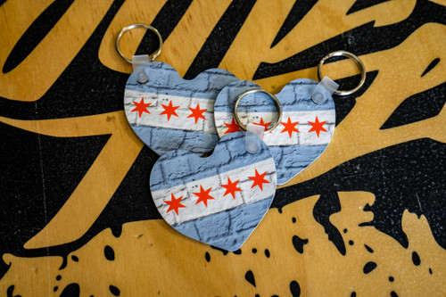 Chicago Heart Keychain