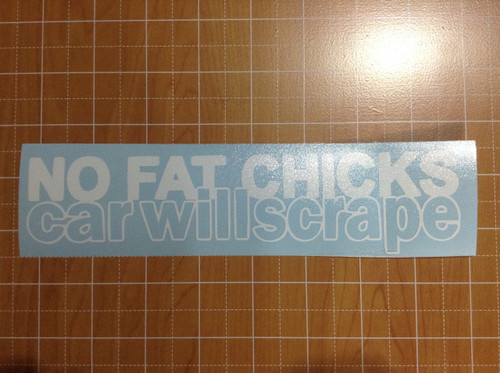 No fat chicks car will scrape
