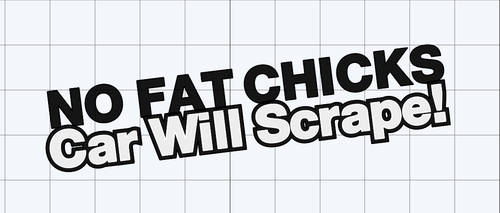 No fat chicks car will scrape