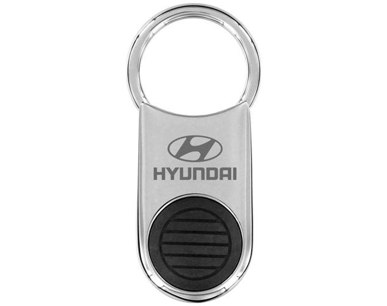 Hyundai Oval Shape Keychain With A Blue Light