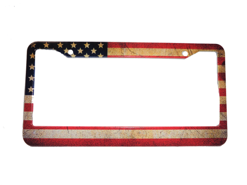 RUSTIC US FLAG License Plate Frame RUSTIC US FLAG License Plate Frame