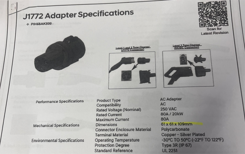 Hyundai J1772 To NACS Adapter
