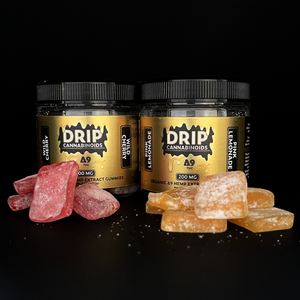 DRIP's  Delta 9 Gummy's, are one of a kind federally compliant hemp derived WEED Gummies. This product is made with patent pending THC ingredients. 
With 10MG per piece these are sure to pack a punch. Enjoy two great flavor options. Wild Cherry & Pink Lemonade. DRIP's  Delta 9 Gummy's, are one of a kind federally compliant hemp derived WEED Gummies. This product is made with patent pending THC ingredients. 
With 10MG per piece these are sure to pack a punch. Enjoy two great flavor options. Wild Cherry & Pink Lemonade.