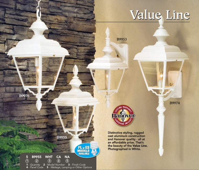 Hanover Lantern B9976 Large Value Line Ceiling Lantern Four Sided