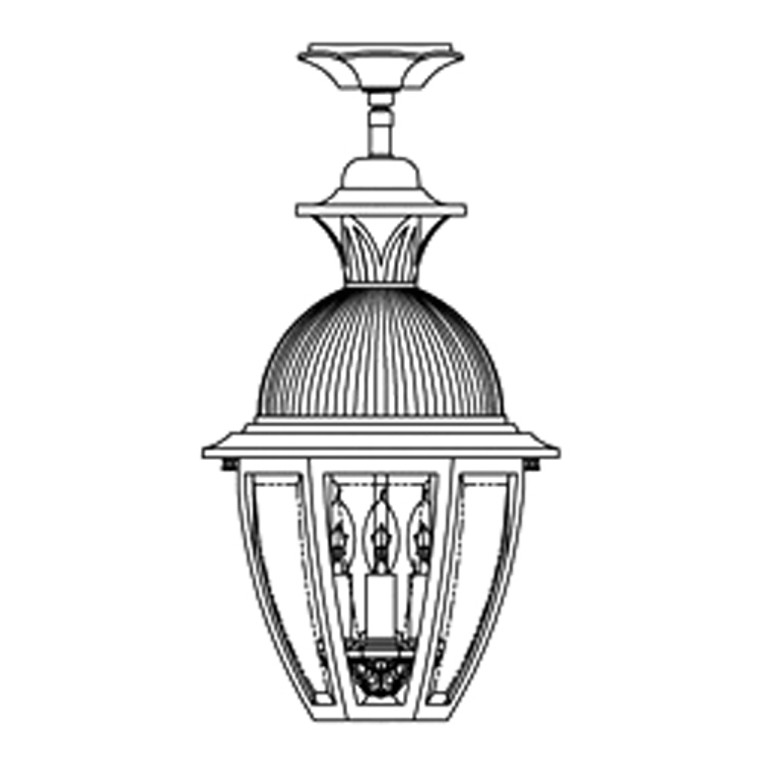 Hanover Lantern B15421 Medium Merion Semi Flush Ceiling Lantern