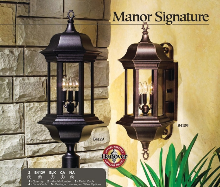 Hanover Lantern B4129 Medium Manor Signature Post Mount